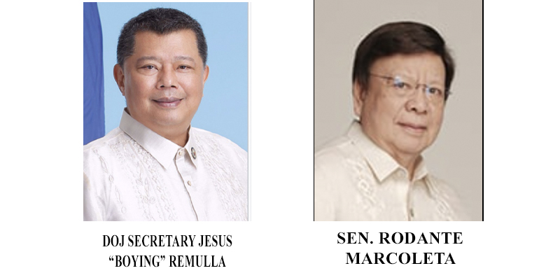 DOJ SECRETARY JESUS “BOYING” REMULLA &  SEN. RODANTE MARCOLETA